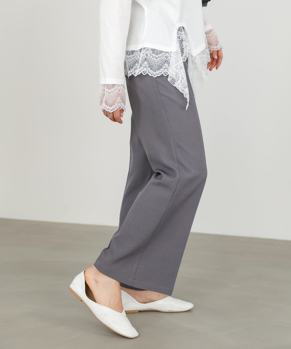 【選べるサイズ展開】ストレッチツイルセミフレアスラックスパンツ