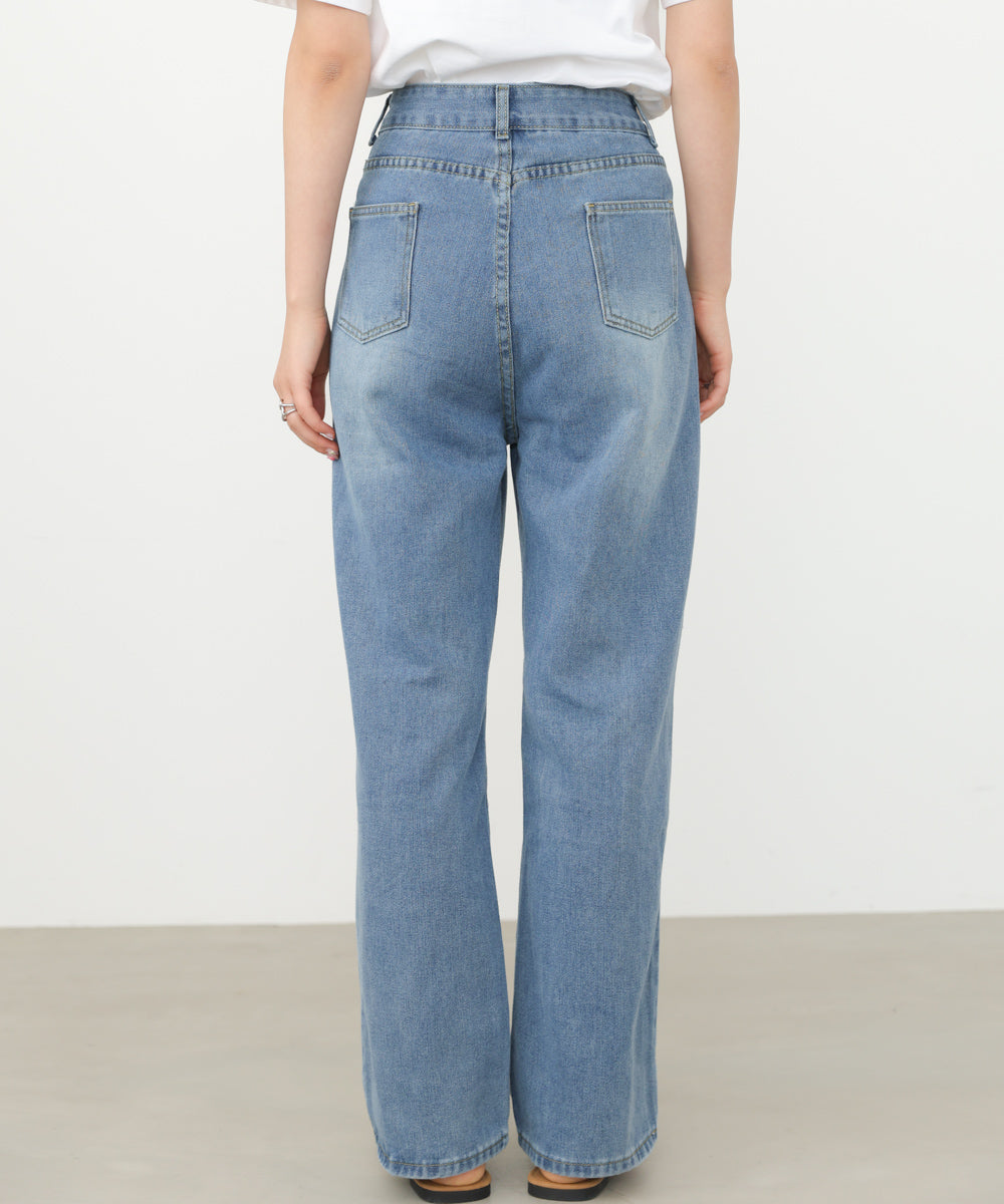 【サイズ展開あり】ストレートダメージデニムパンツ