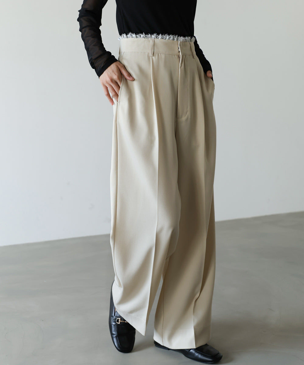 【サイズ展開あり】ウエストレースパンツ