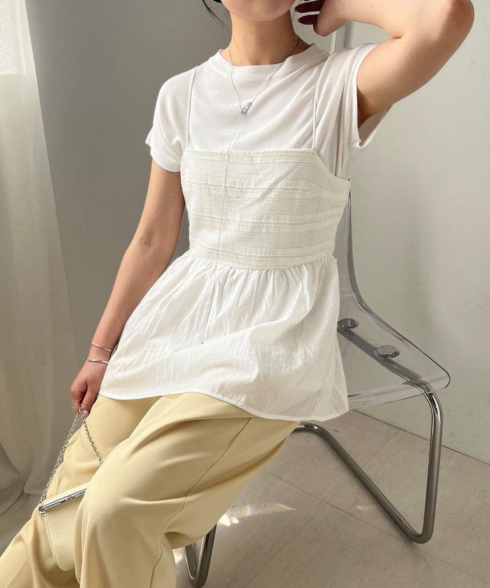 LACE SWITCHING FLARE CAMISOLE