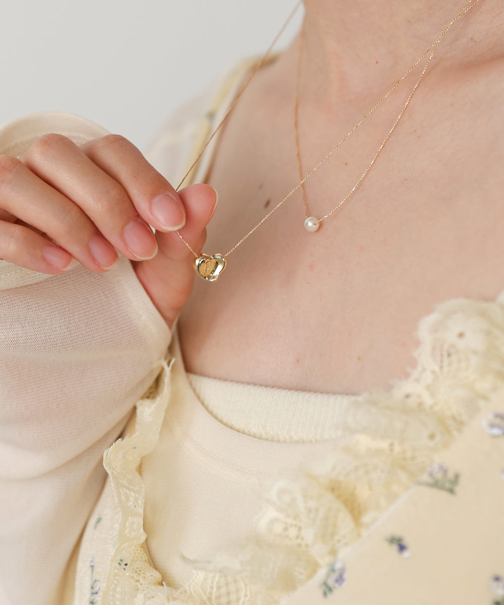 ニュアンスハートレイヤードネックレス