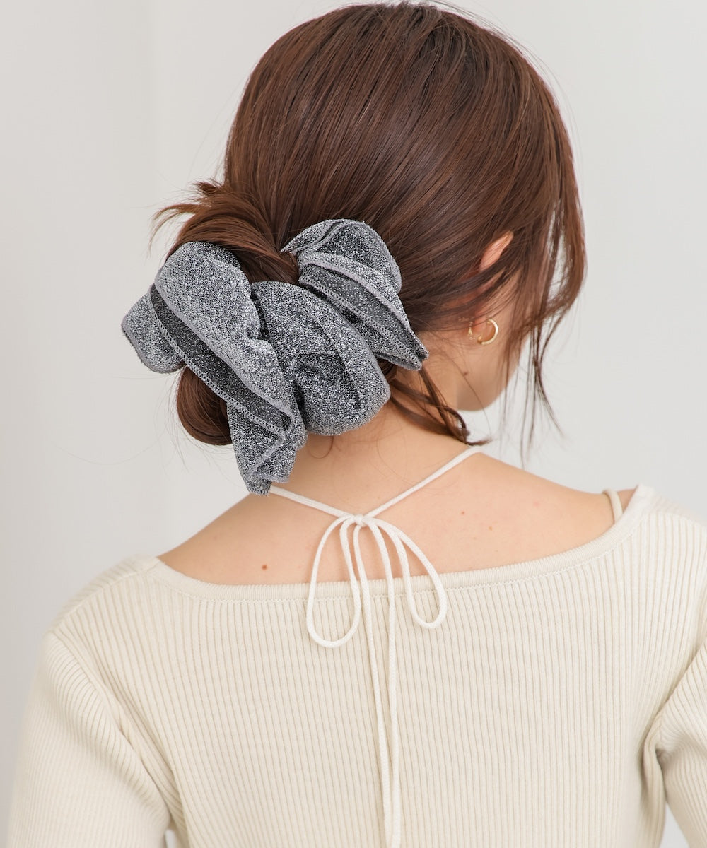 ラメ入りビッグシュシュ