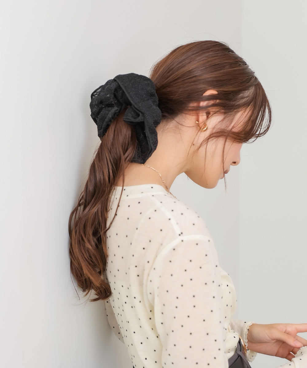 ラメ入りビッグシュシュ