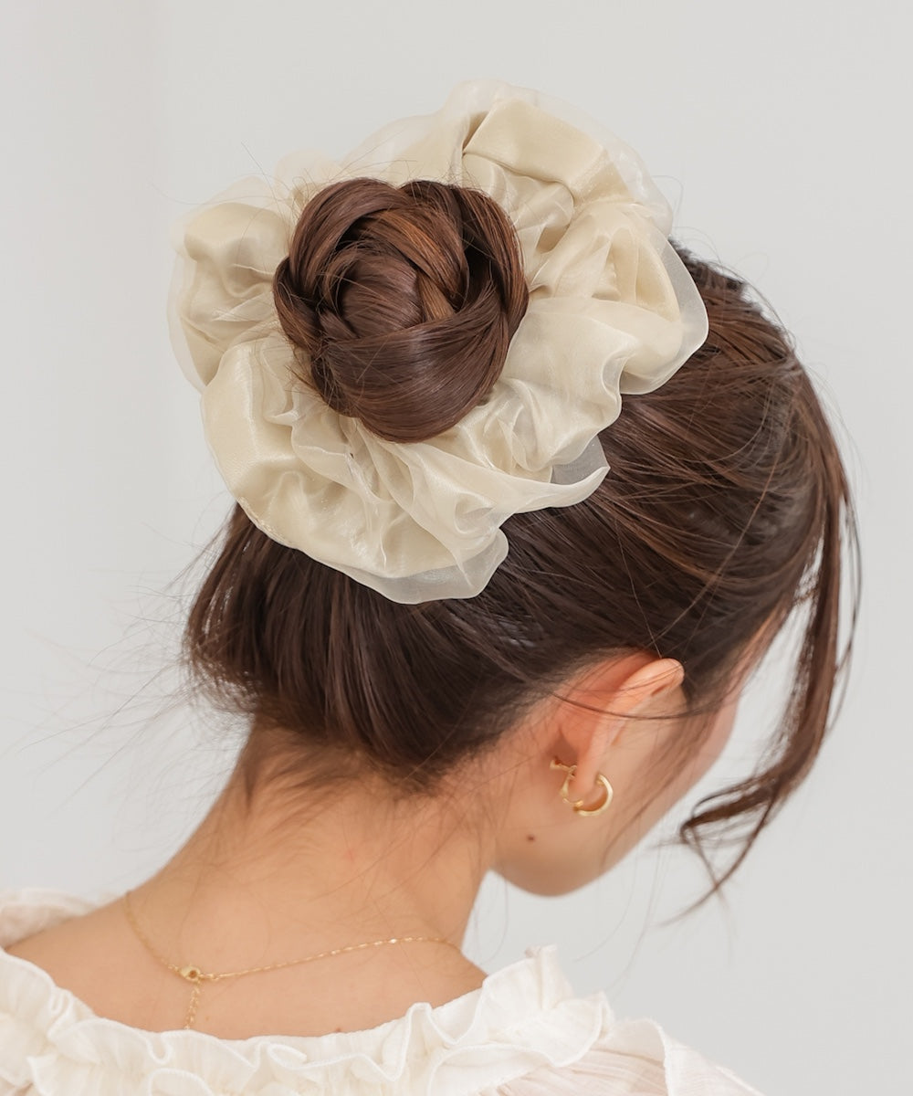 オーガンジー×サテンシュシュ