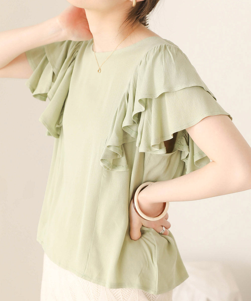 LAYER FRILL SLEEVE BLOUSE
