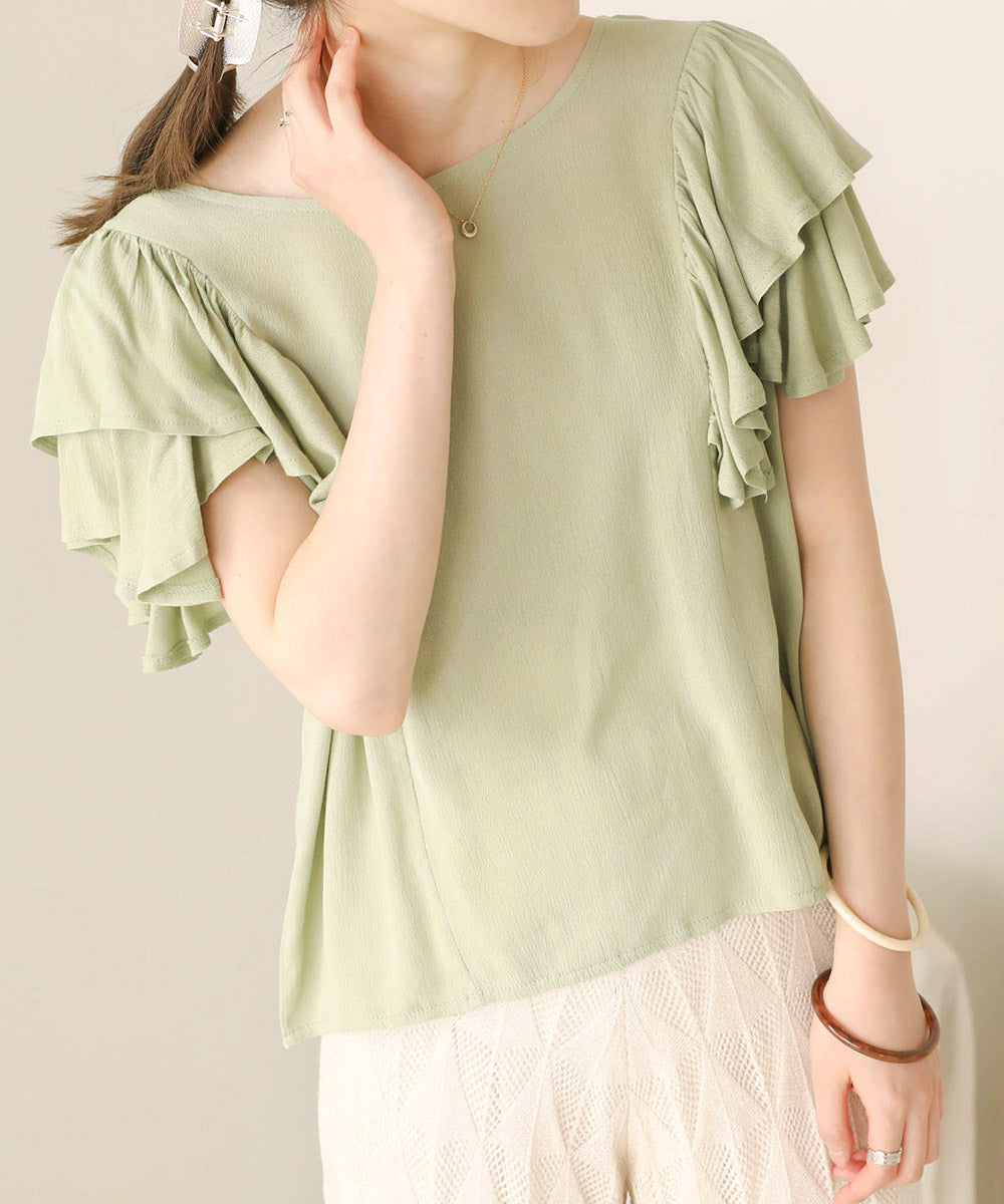 LAYER FRILL SLEEVE BLOUSE