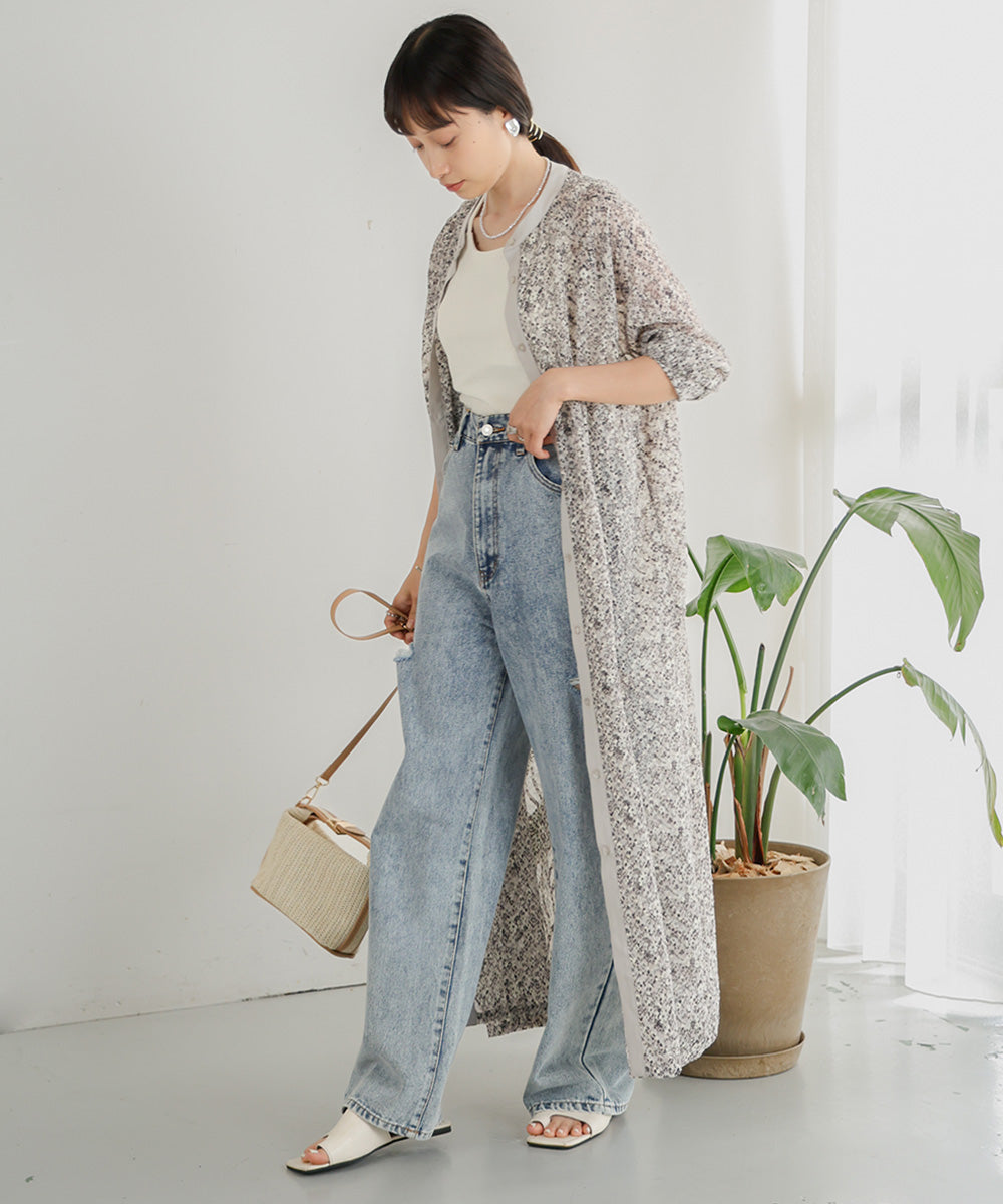 JACQUARD SMALL FLORAL ONEPIECE