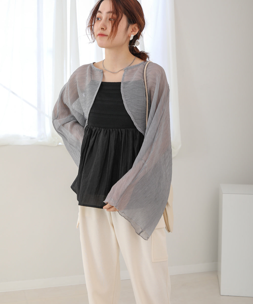 SHEER BOLERO + FLARE CAMI ONEPIECE