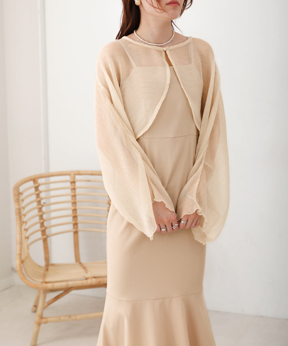 SHEER BOLERO + FLARE CAMI ONEPIECE