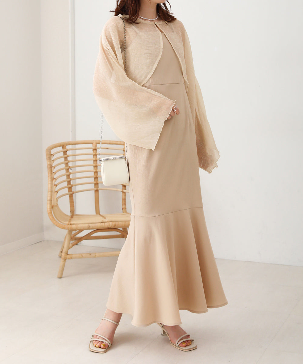 SHEER BOLERO + FLARE CAMI ONEPIECE