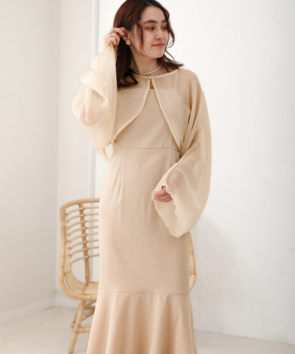 SHEER BOLERO + FLARE CAMI ONEPIECE