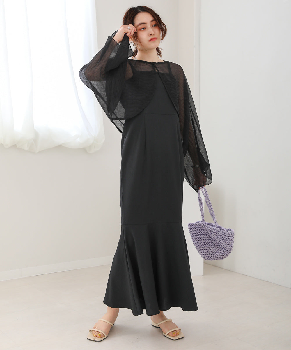 SHEER BOLERO + FLARE CAMI ONEPIECE