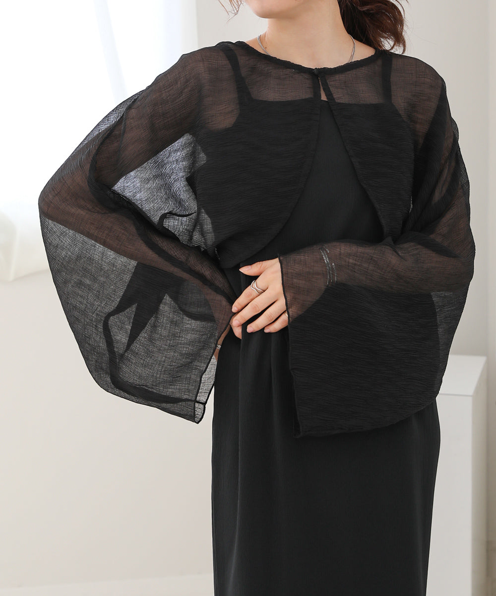 SHEER BOLERO + FLARE CAMI ONEPIECE