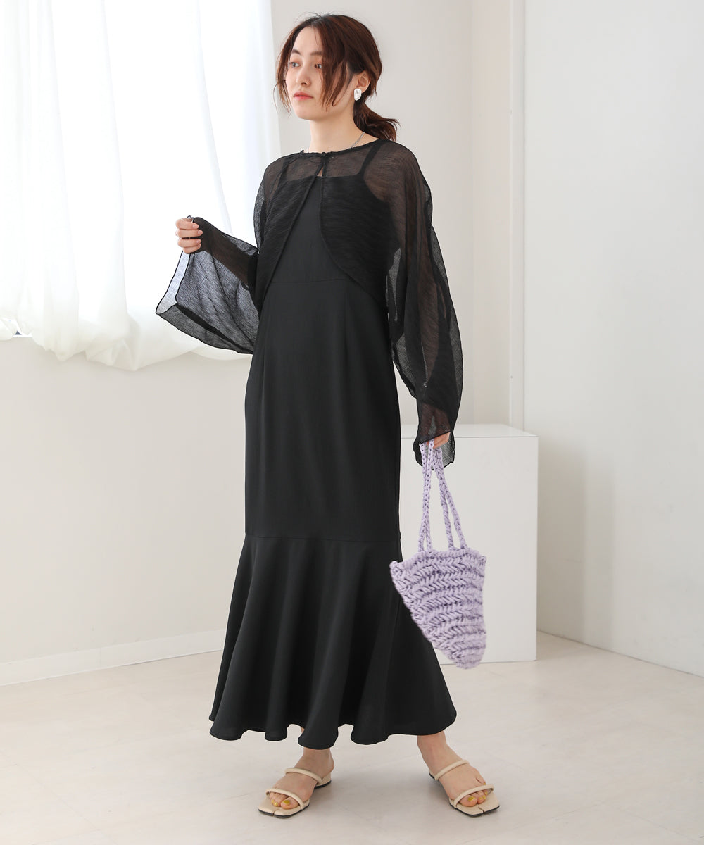 SHEER BOLERO + FLARE CAMI ONEPIECE