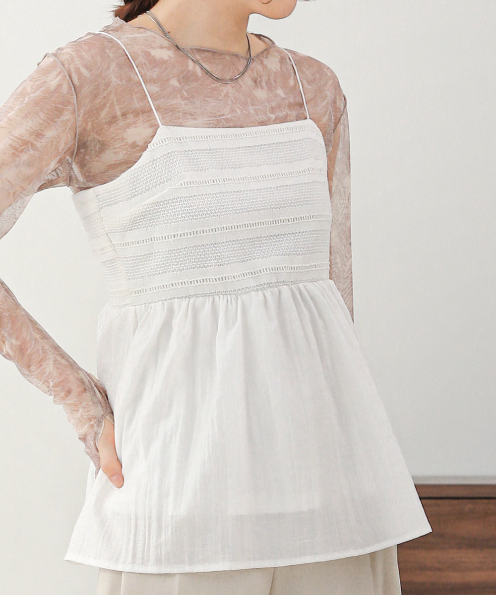 LACE SWITCHING FLARE CAMISOLE