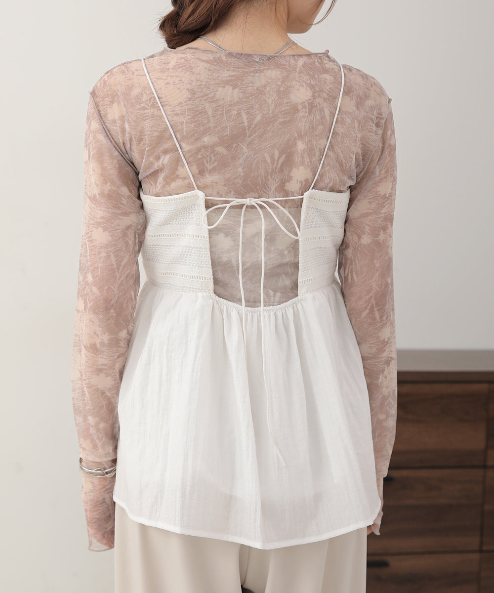 LACE SWITCHING FLARE CAMISOLE