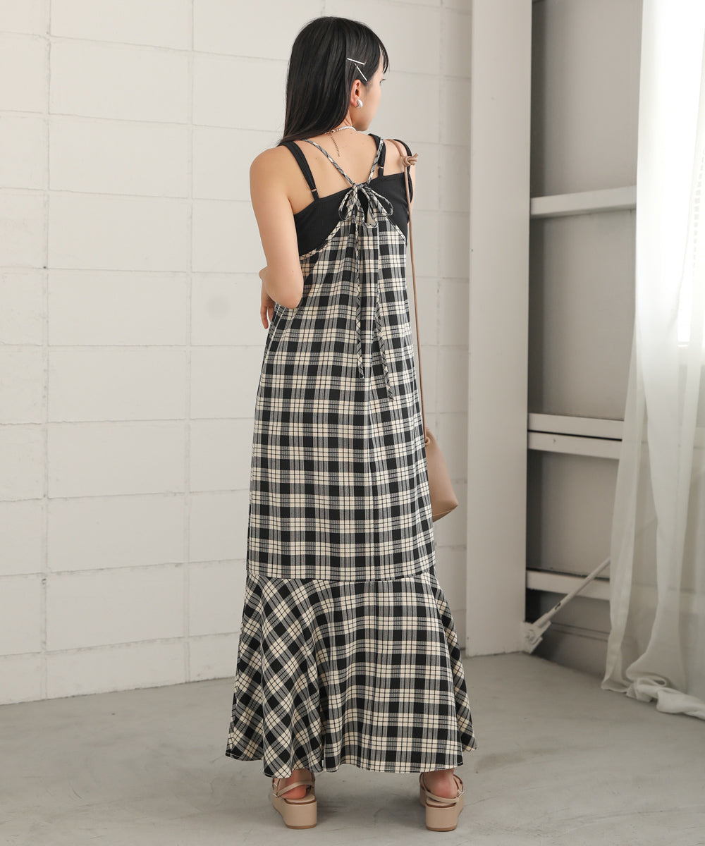 CHECK PATTERN CAMI ONEPIECE