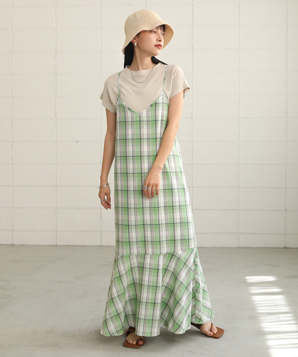 CHECK PATTERN CAMI ONEPIECE