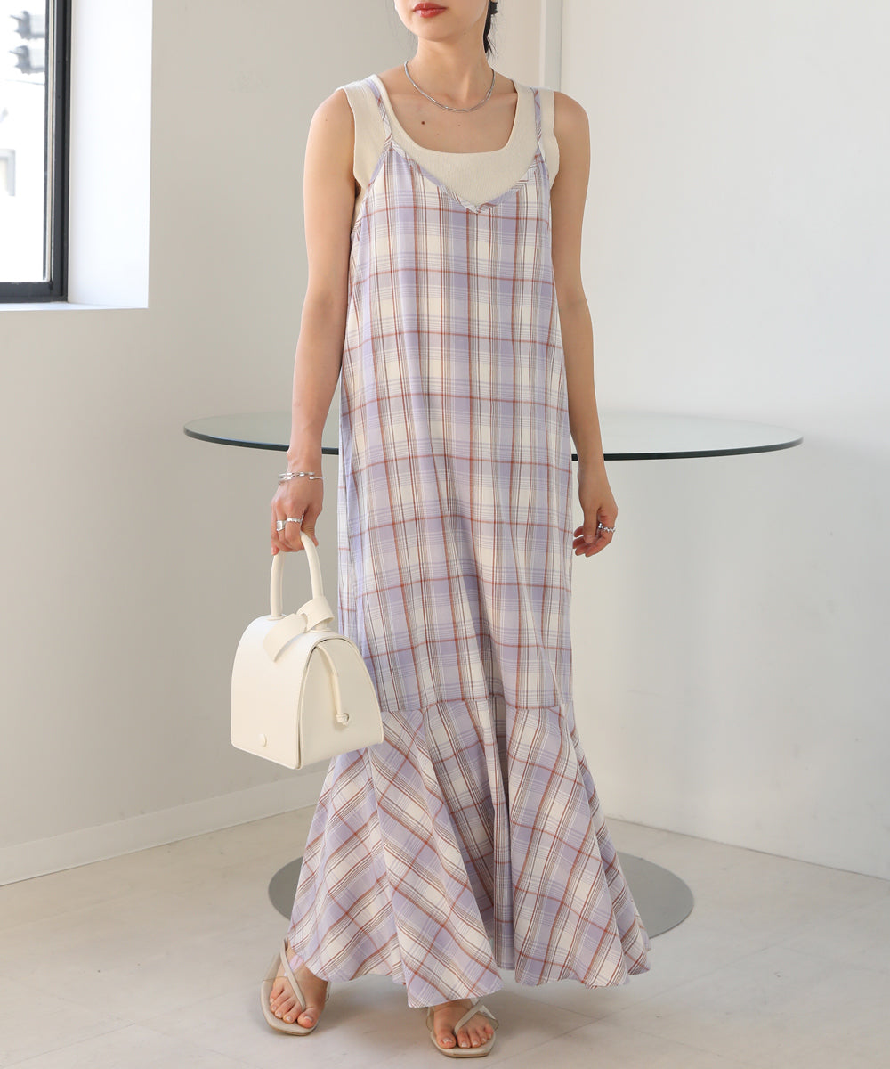 CHECK PATTERN CAMI ONEPIECE
