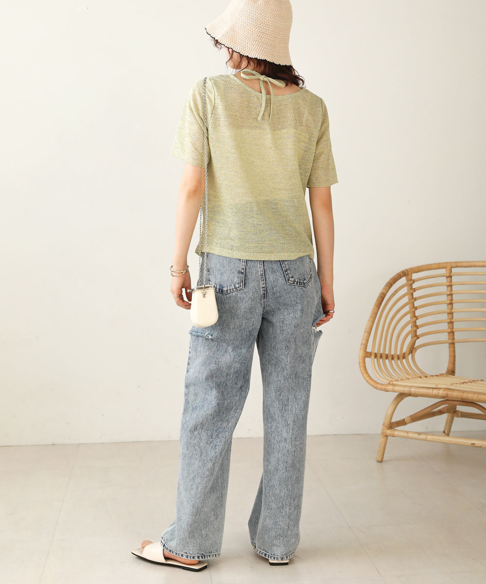 シアーギャザー2WAYトップス