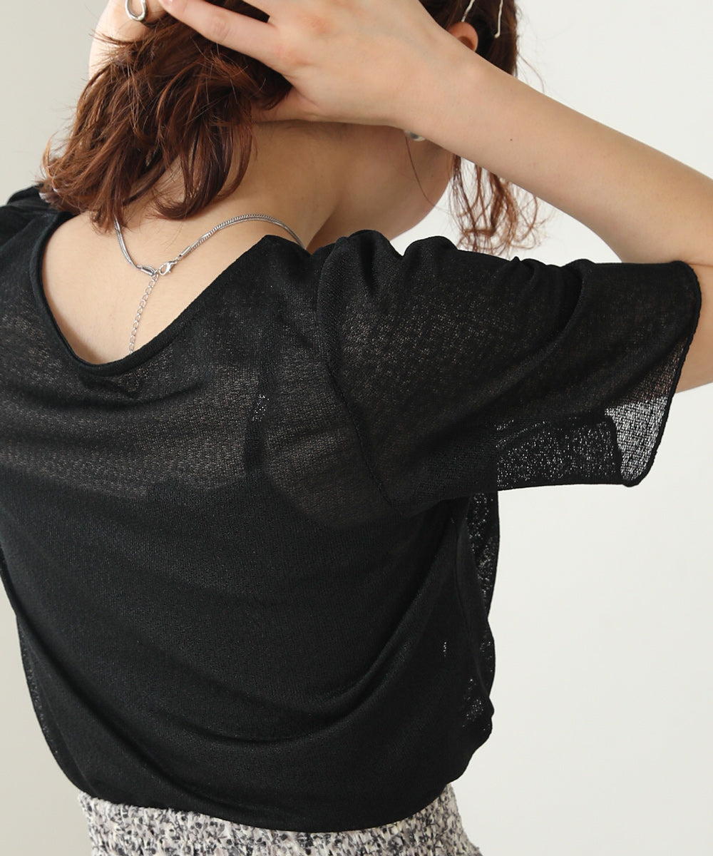 シアーギャザー2WAYトップス