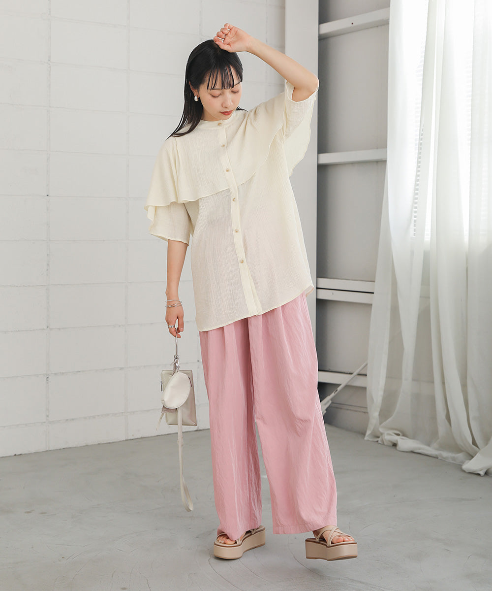 RUFFLE HALF SLEEVE BLOUSE