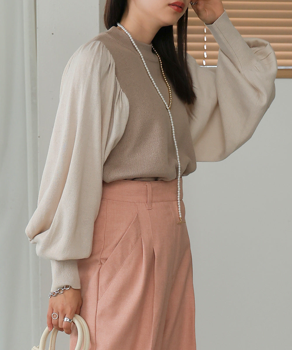 COLOR SCHEME PETITE HIGH KNIT TOP