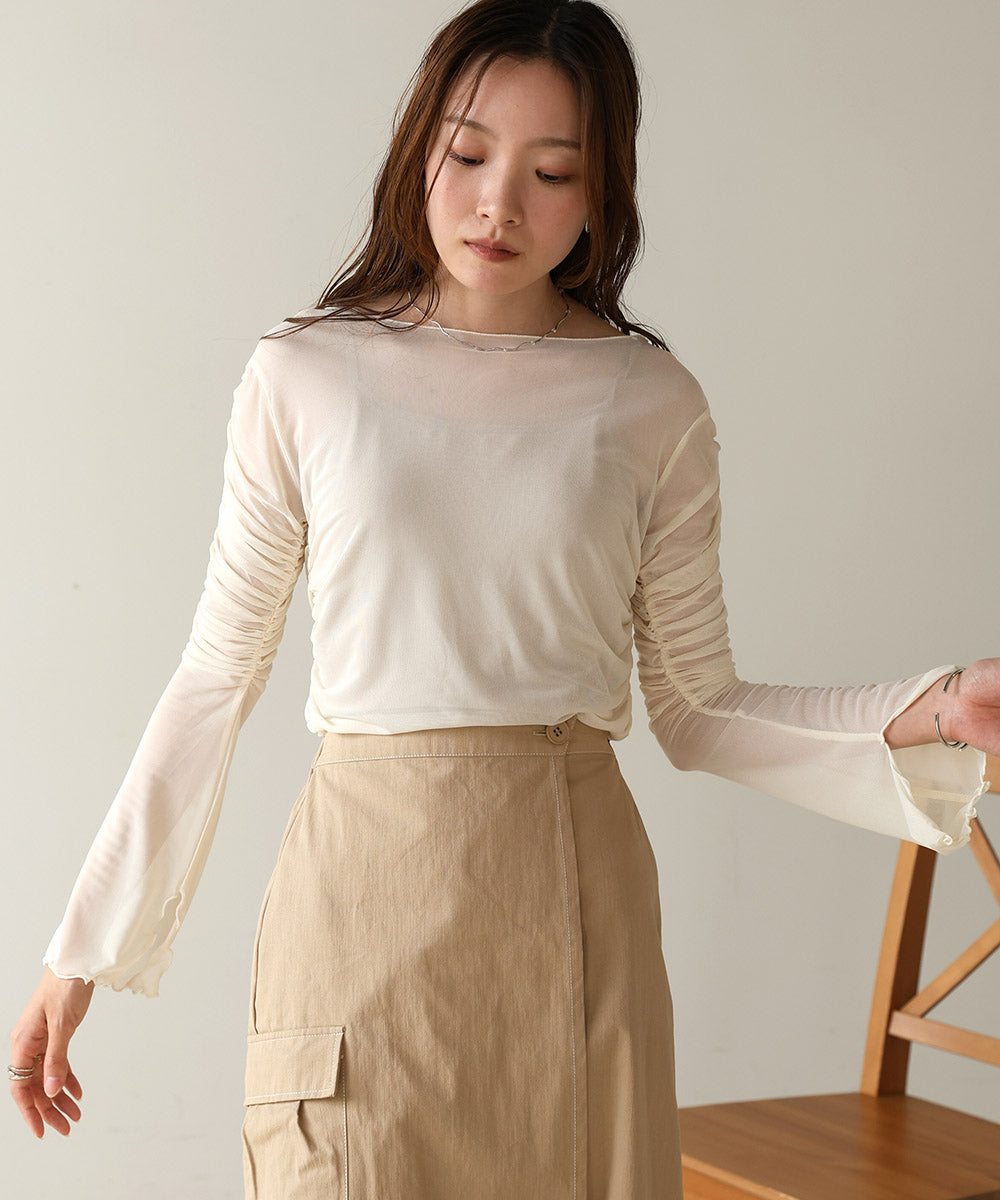 TULLE GATHER TOPS