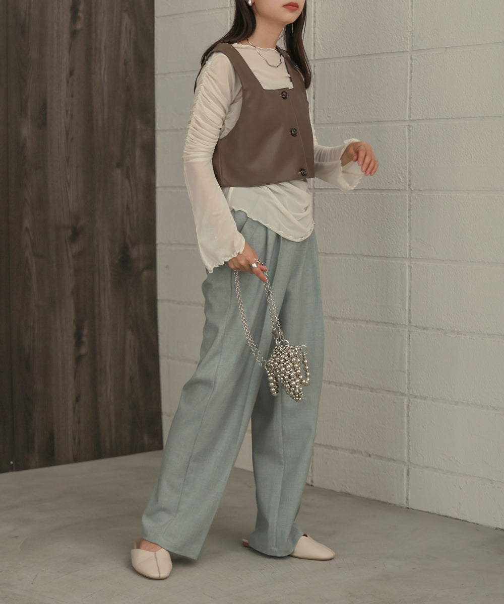 TULLE GATHER TOPS