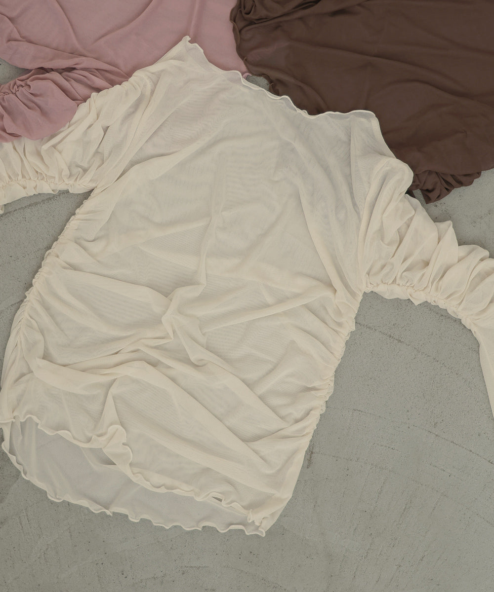 TULLE GATHER TOPS