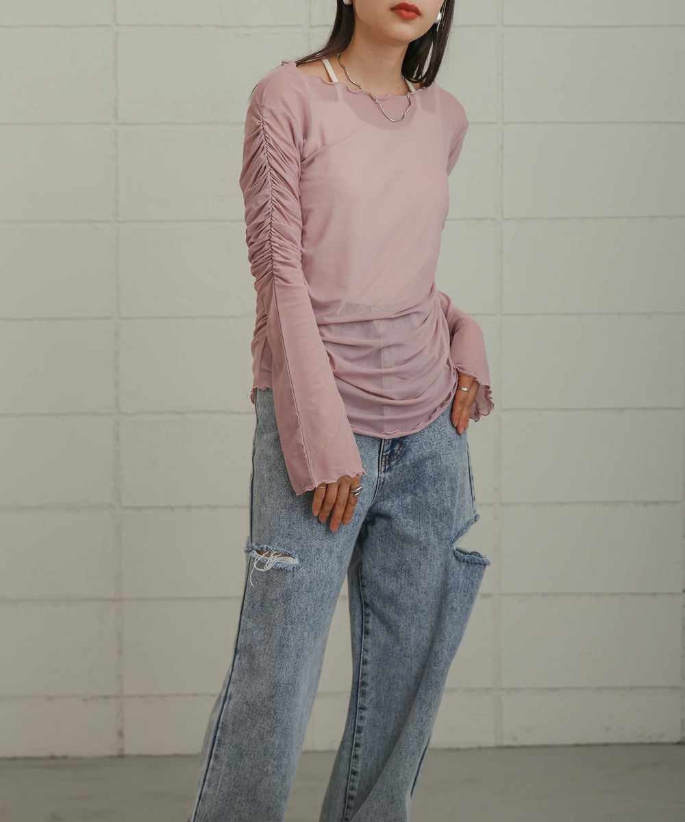 TULLE GATHER TOPS