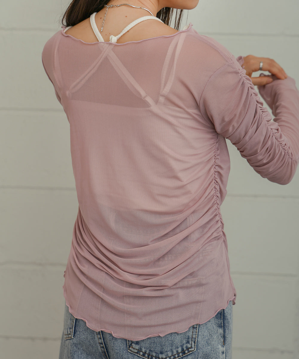 TULLE GATHER TOPS