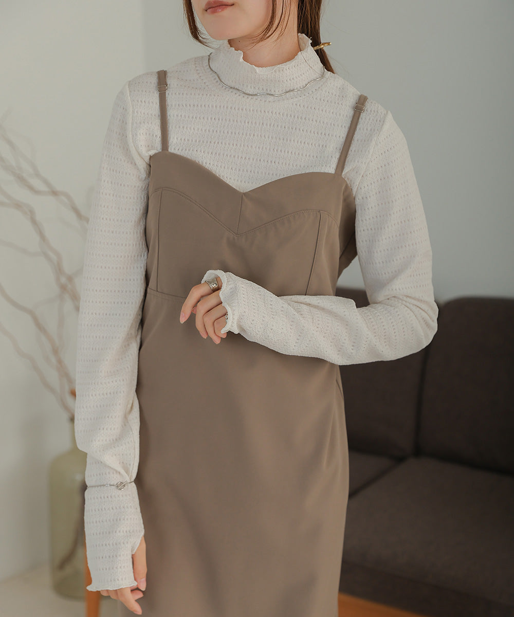 HIGH NECK EMBROIDERY TOPS