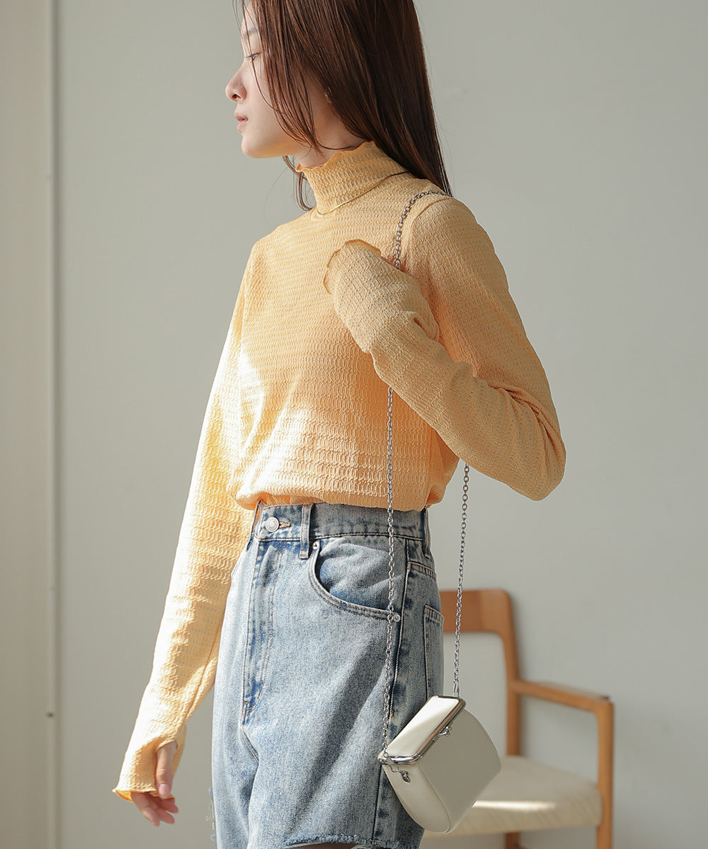 HIGH NECK EMBROIDERY TOPS