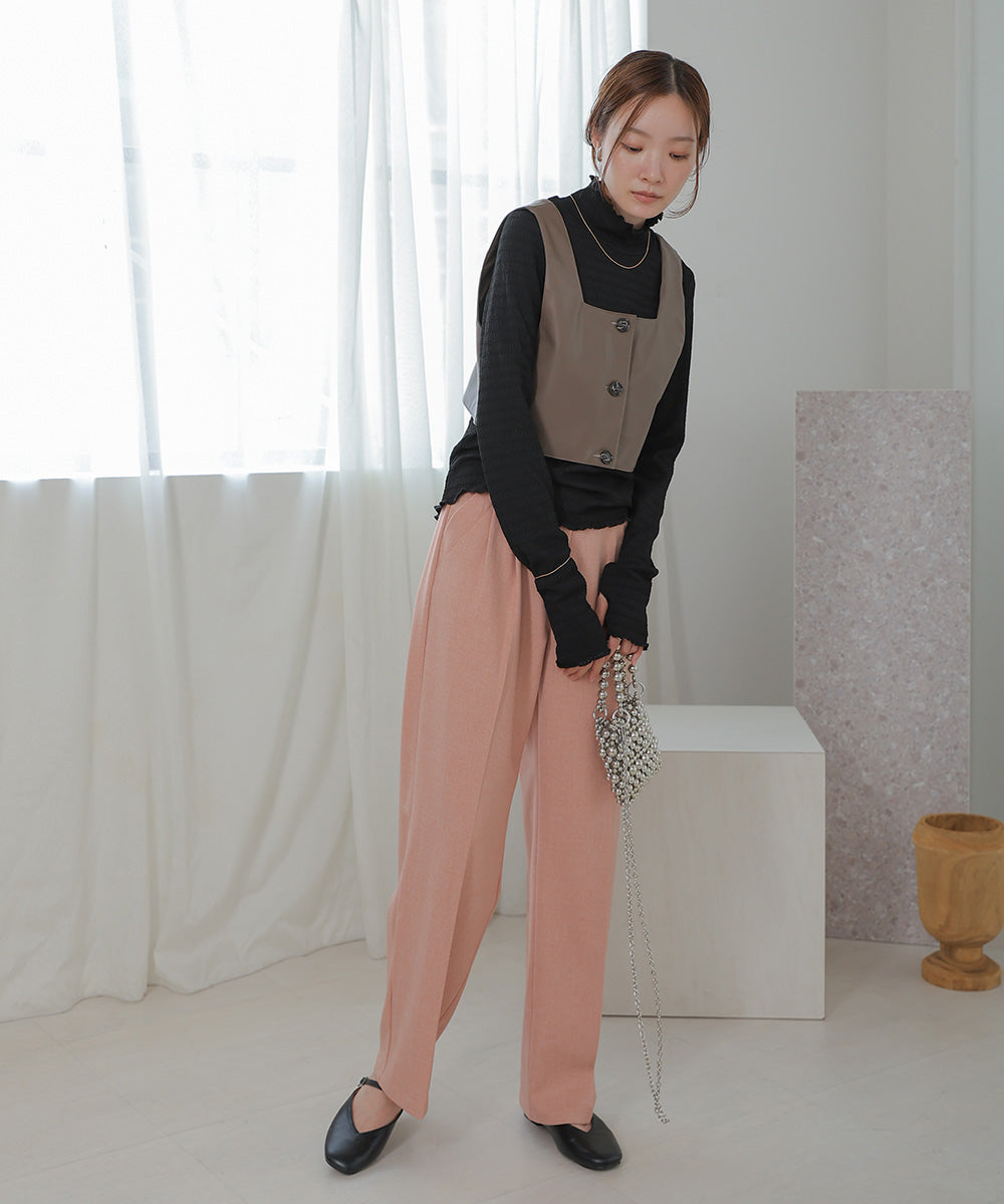 HIGH NECK EMBROIDERY TOPS