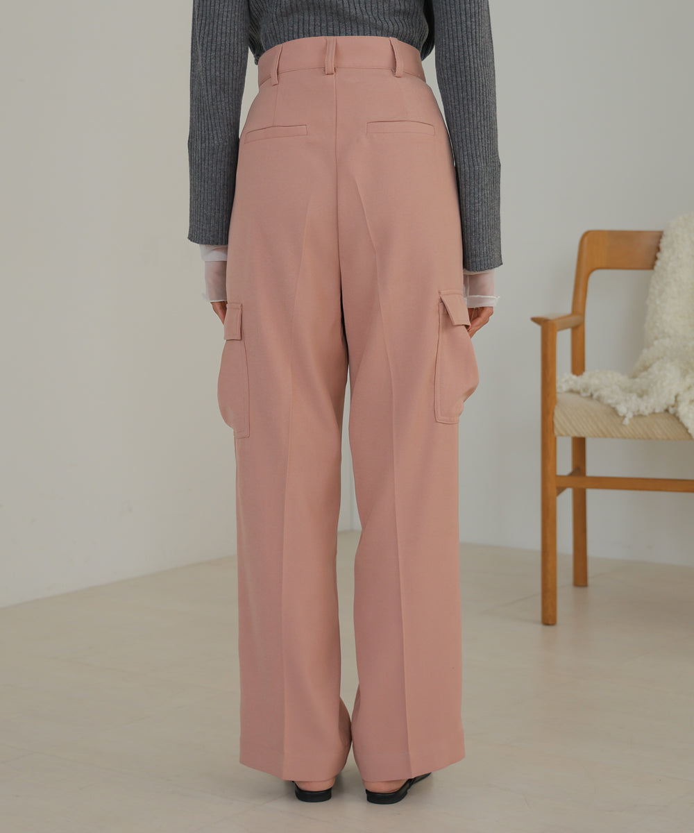 CENTER PRESSED CARGO SLACKS