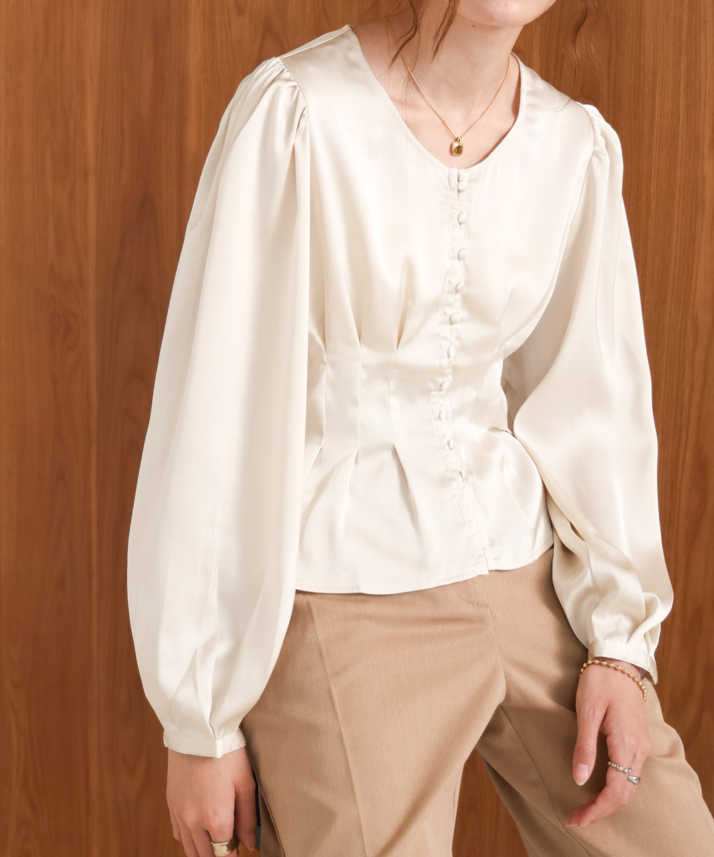 WAIST TUCK PEPLUM BLOUSE