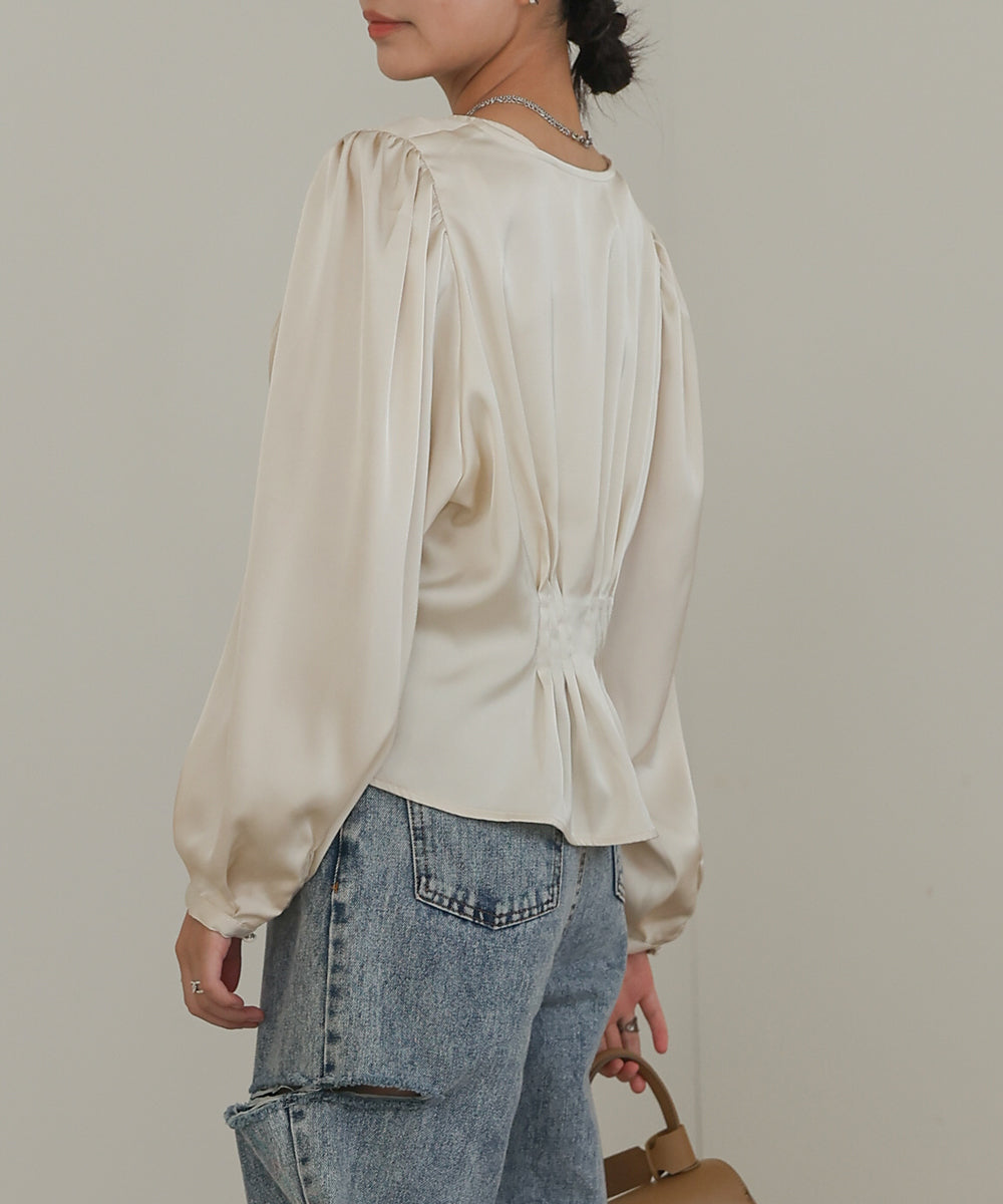 WAIST TUCK PEPLUM BLOUSE