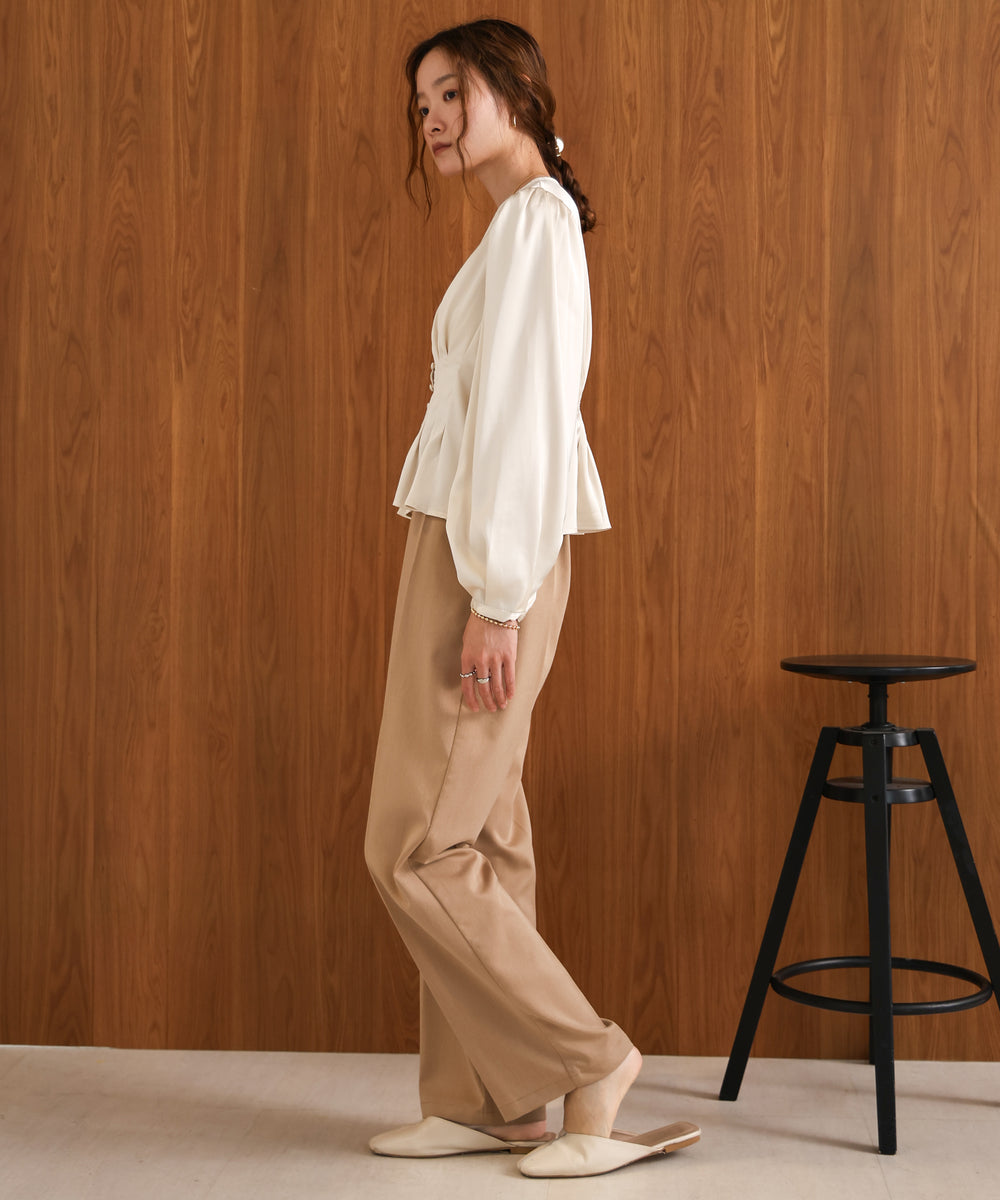 WAIST TUCK PEPLUM BLOUSE