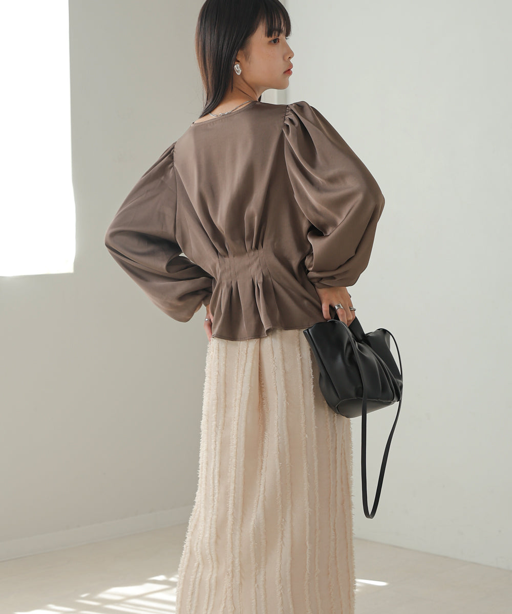 WAIST TUCK PEPLUM BLOUSE