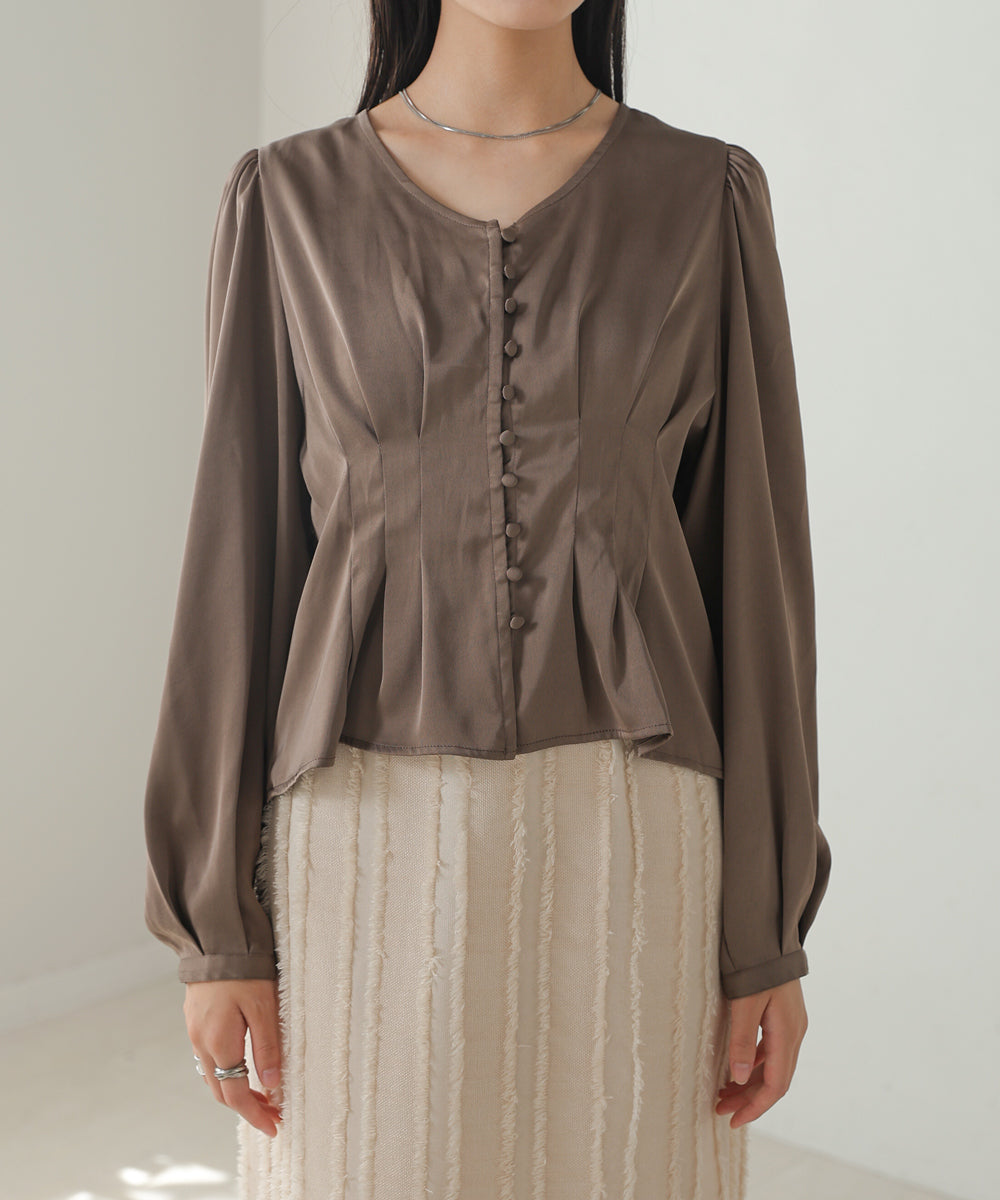 WAIST TUCK PEPLUM BLOUSE