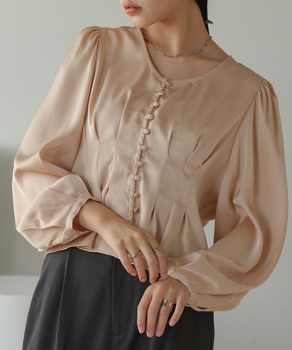 WAIST TUCK PEPLUM BLOUSE