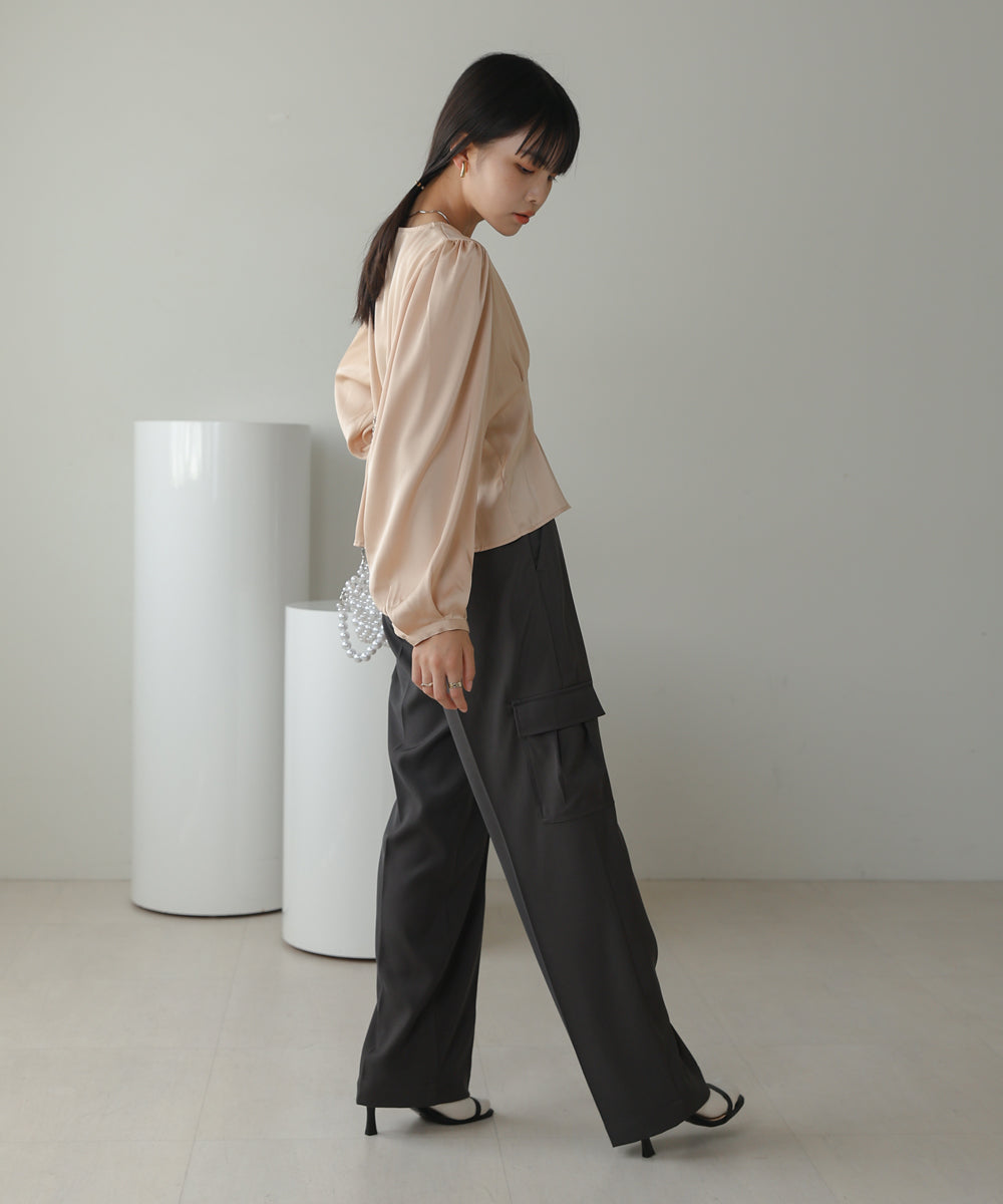 WAIST TUCK PEPLUM BLOUSE