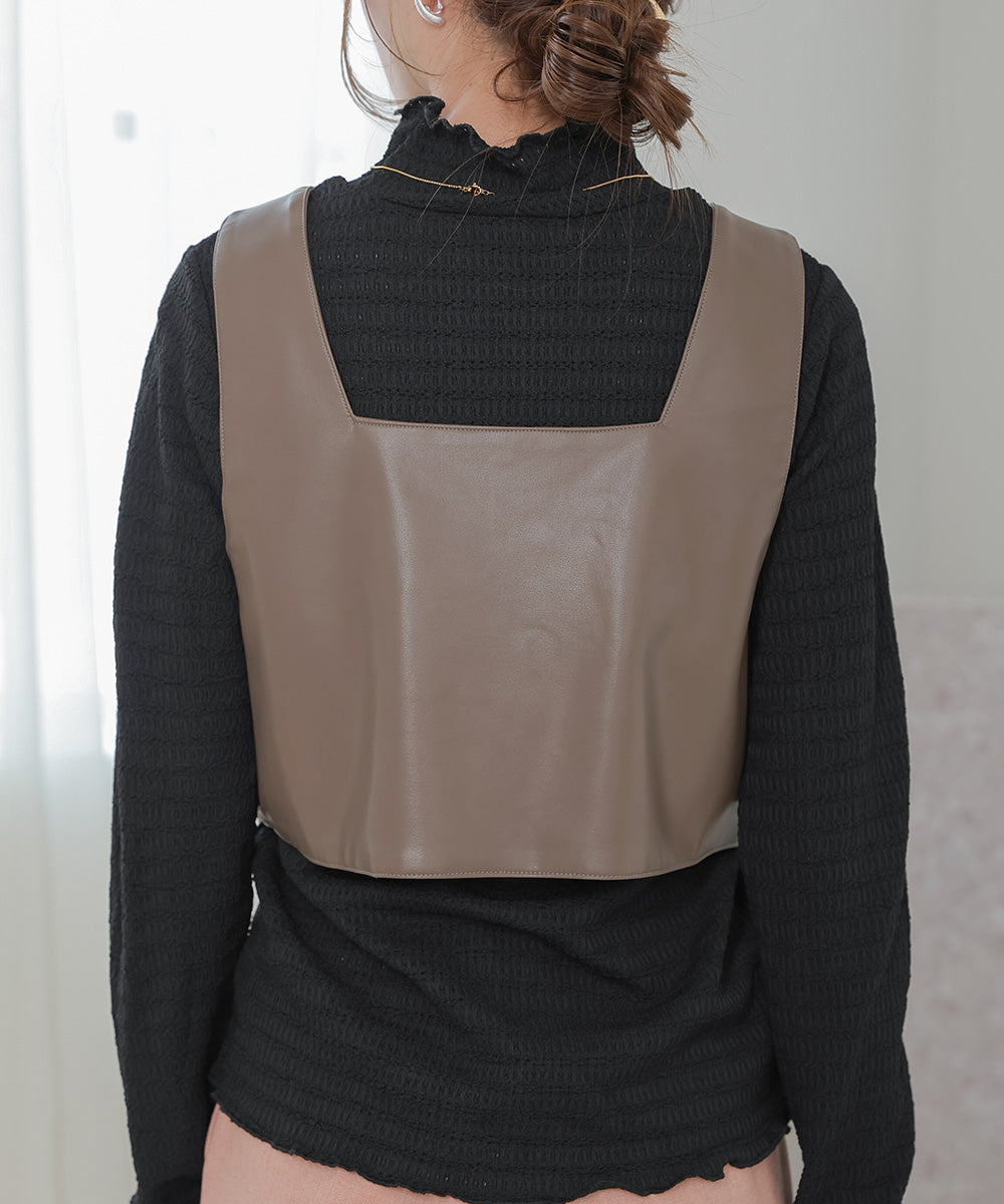 LEATHER-LIKE BUSTIER