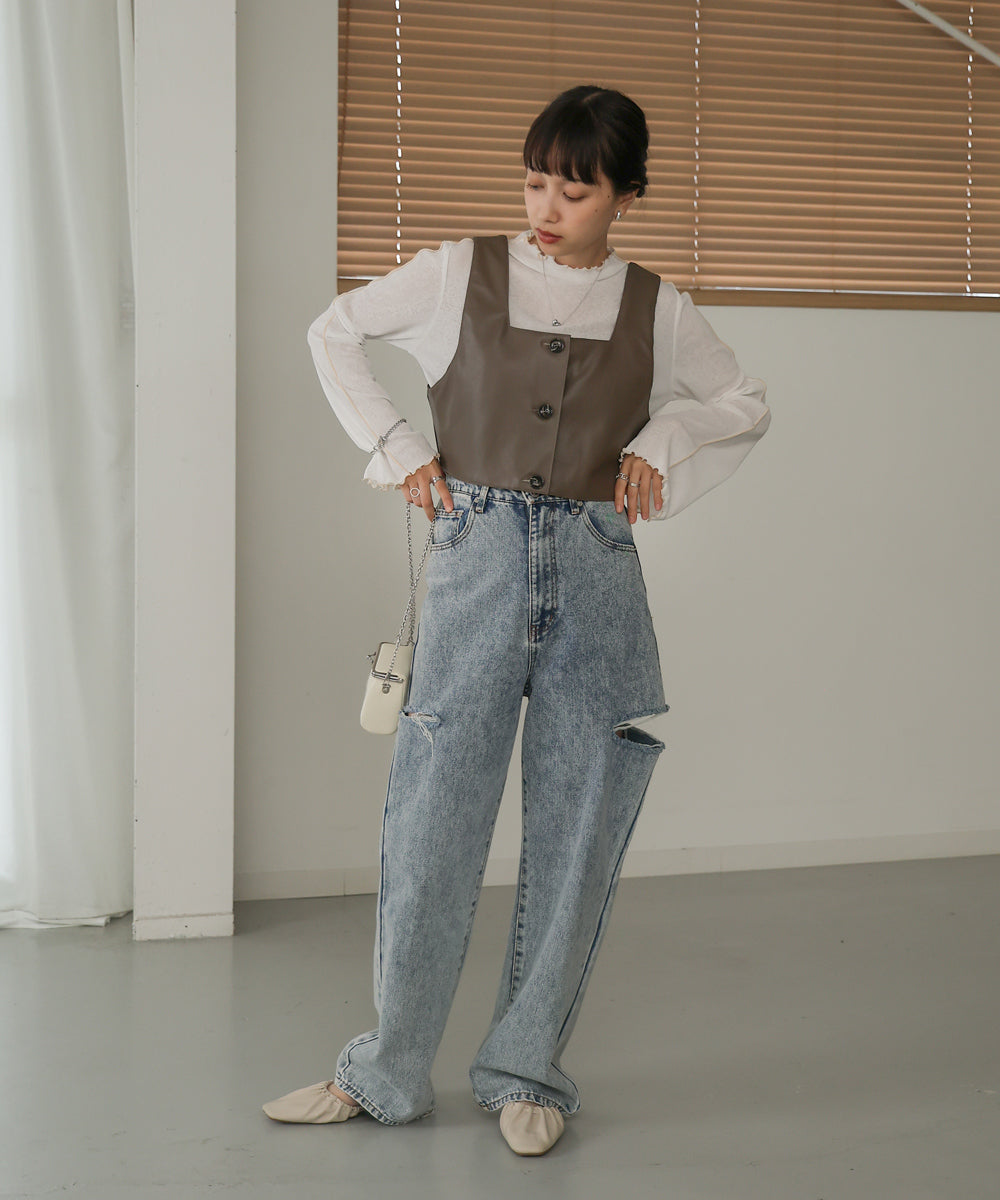 前後2WAY配色メロウカットソー