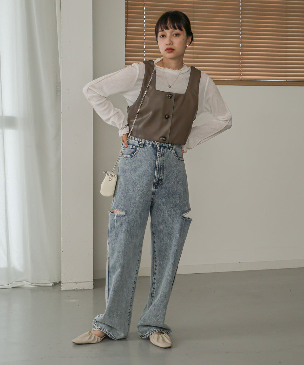 LEATHER-LIKE BUSTIER