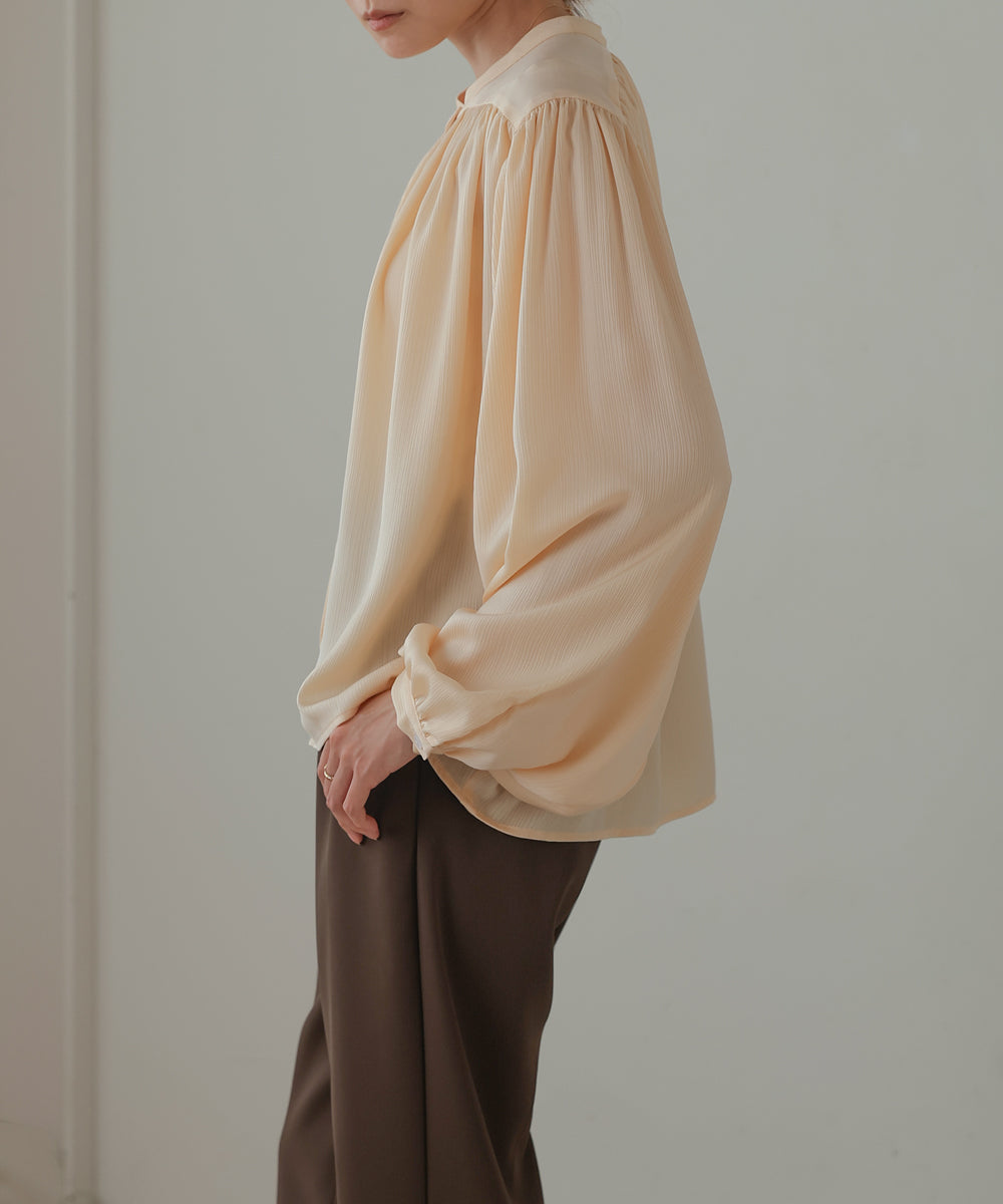 VOLUME SLEEVE GATHERED BLOUSE