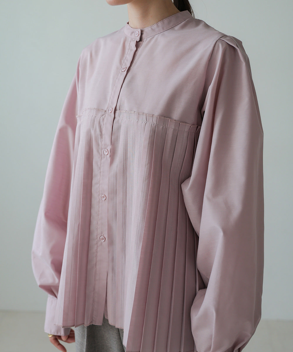 VOLUME SLEEVE PLEATED BLOUSE