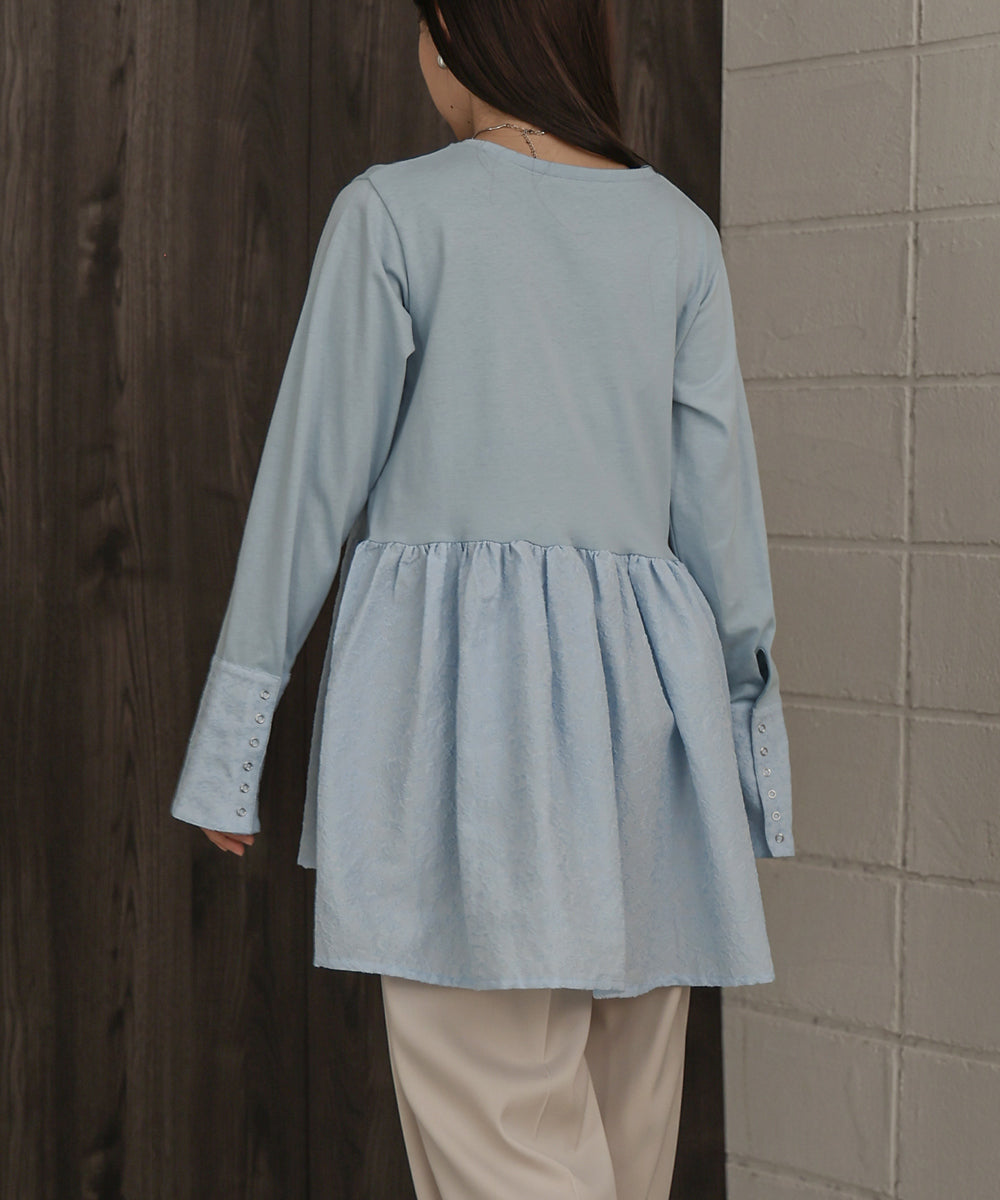 DOT BUTTON PEPLUM TOPS