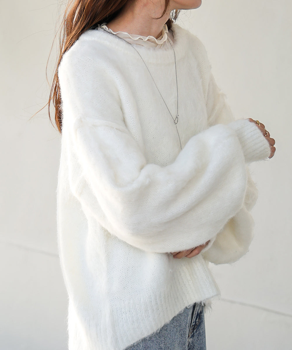 VOLUME SLEEVE MOHAYALIKE KNIT